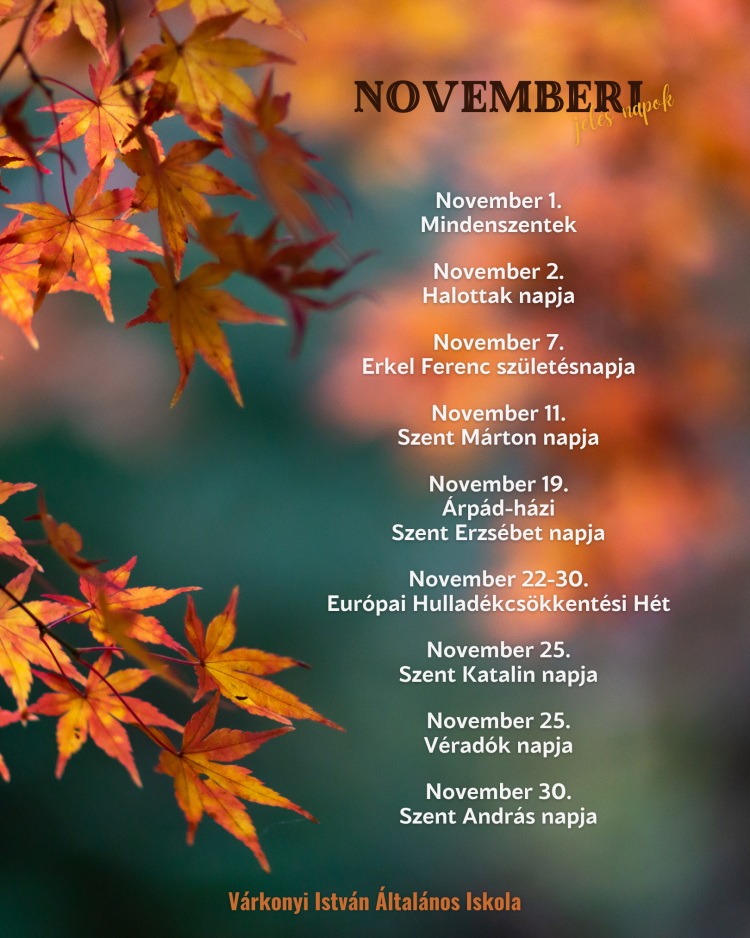 Novemberi jeles napok