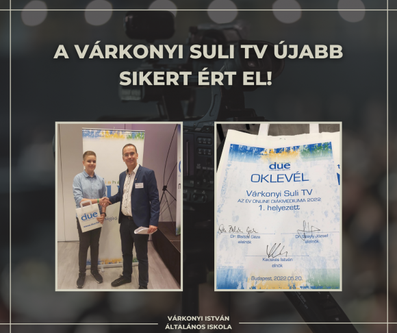 A Várkonyi Suli Tv újabb sikert ért el!